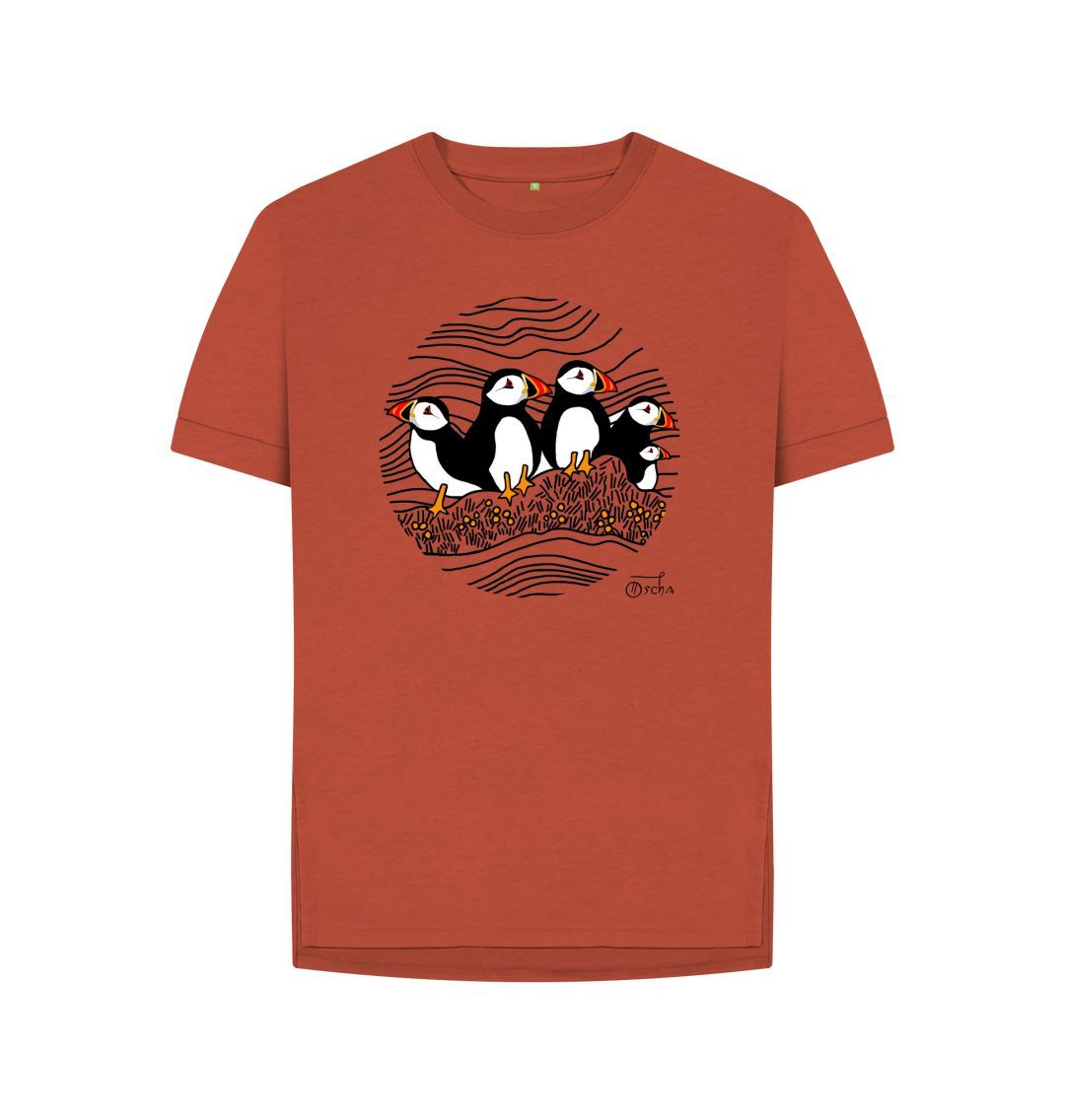 Rust Puffins Circus Relaxed Fit T-shirt