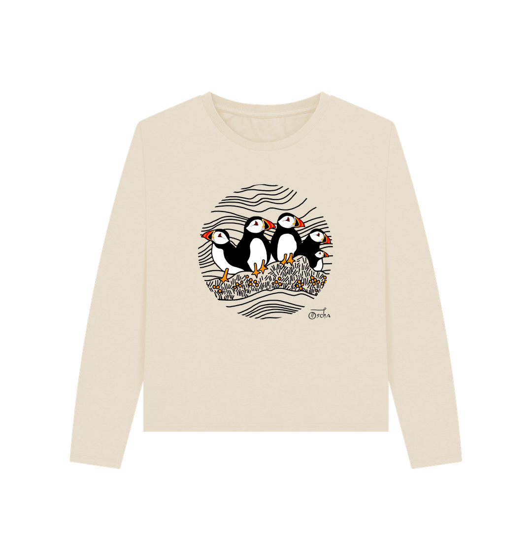 Oat Puffins Circus Women's Heavyweight Long Sleeve T-Shirt