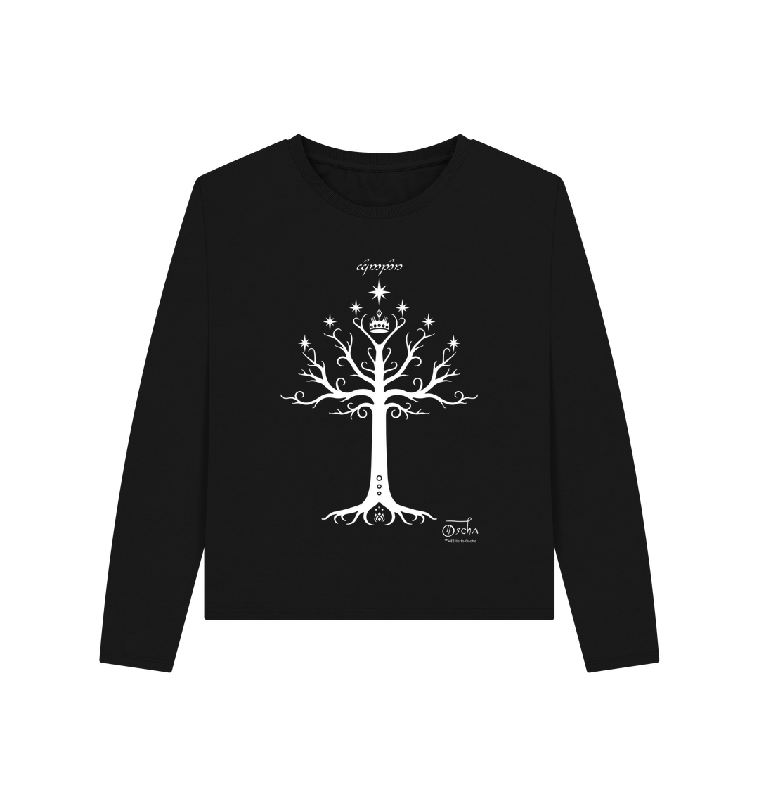Black Tree of GONDOR\u2122 Women's Heavyweight Long Sleeve T-Shirt