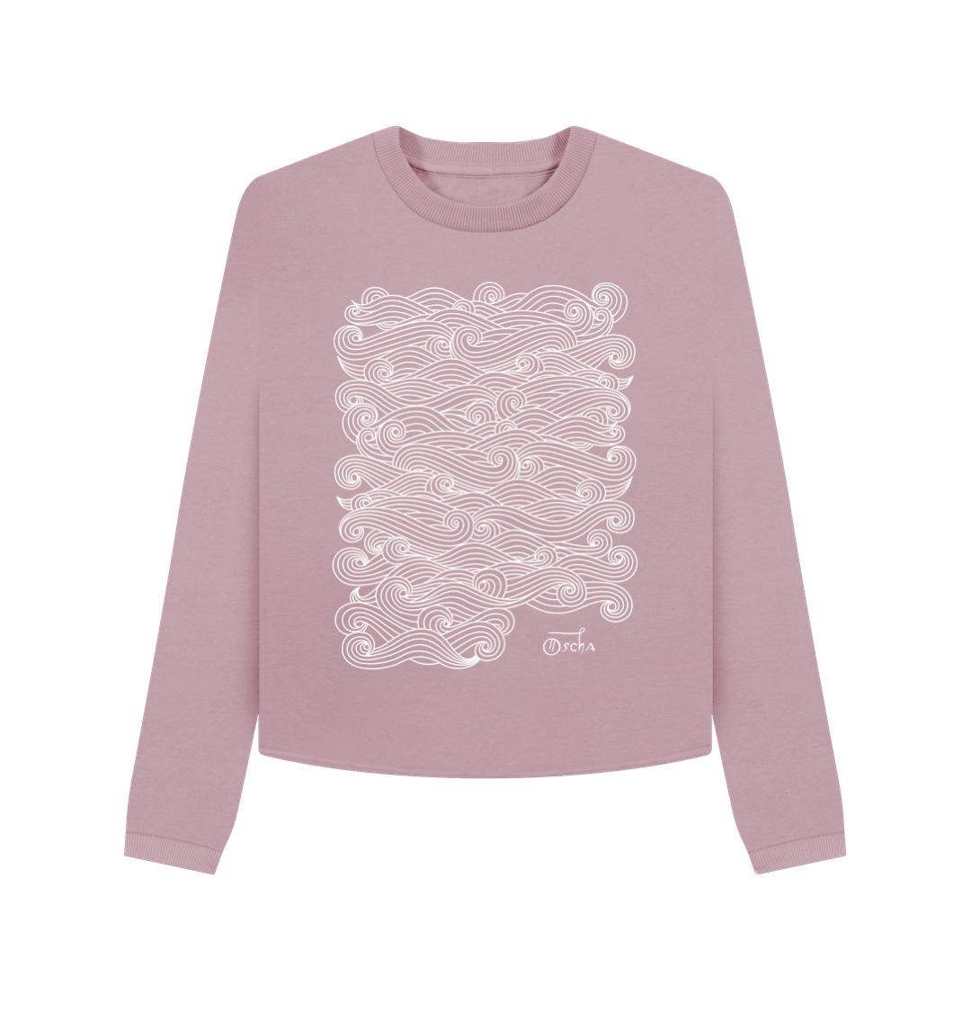 Mauve Printed Boxy Jumpers Front