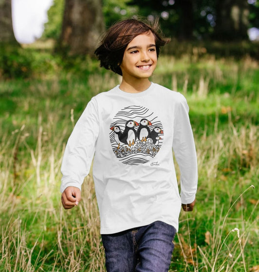 Puffins Circus Kids Long Sleeved T-shirt