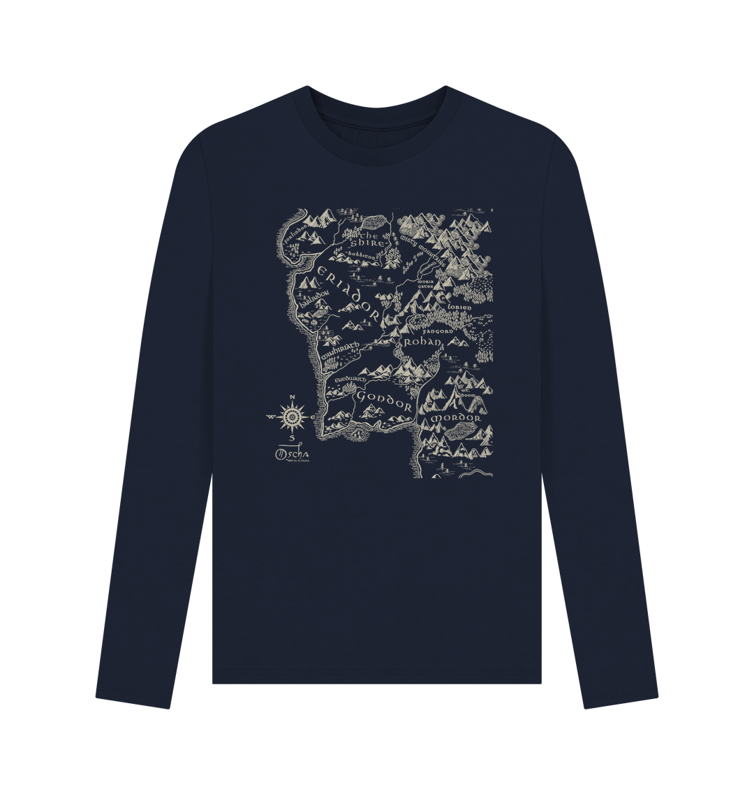 Navy Blue Realm of MIDDLE-EARTH\u2122 Long Sleeved T-Shirt