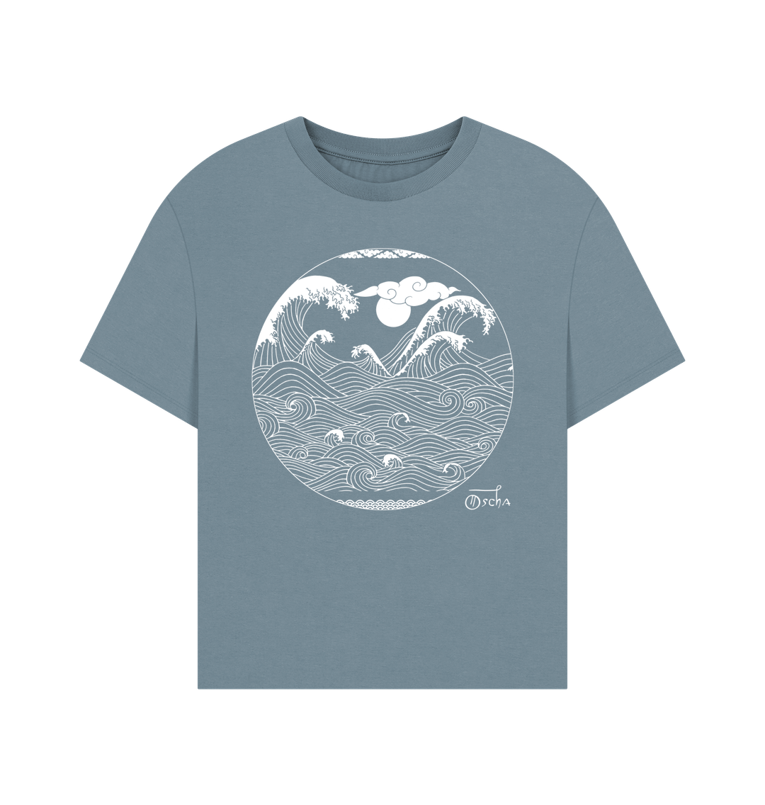 Stone Blue Okinami Women's Oversized Tee