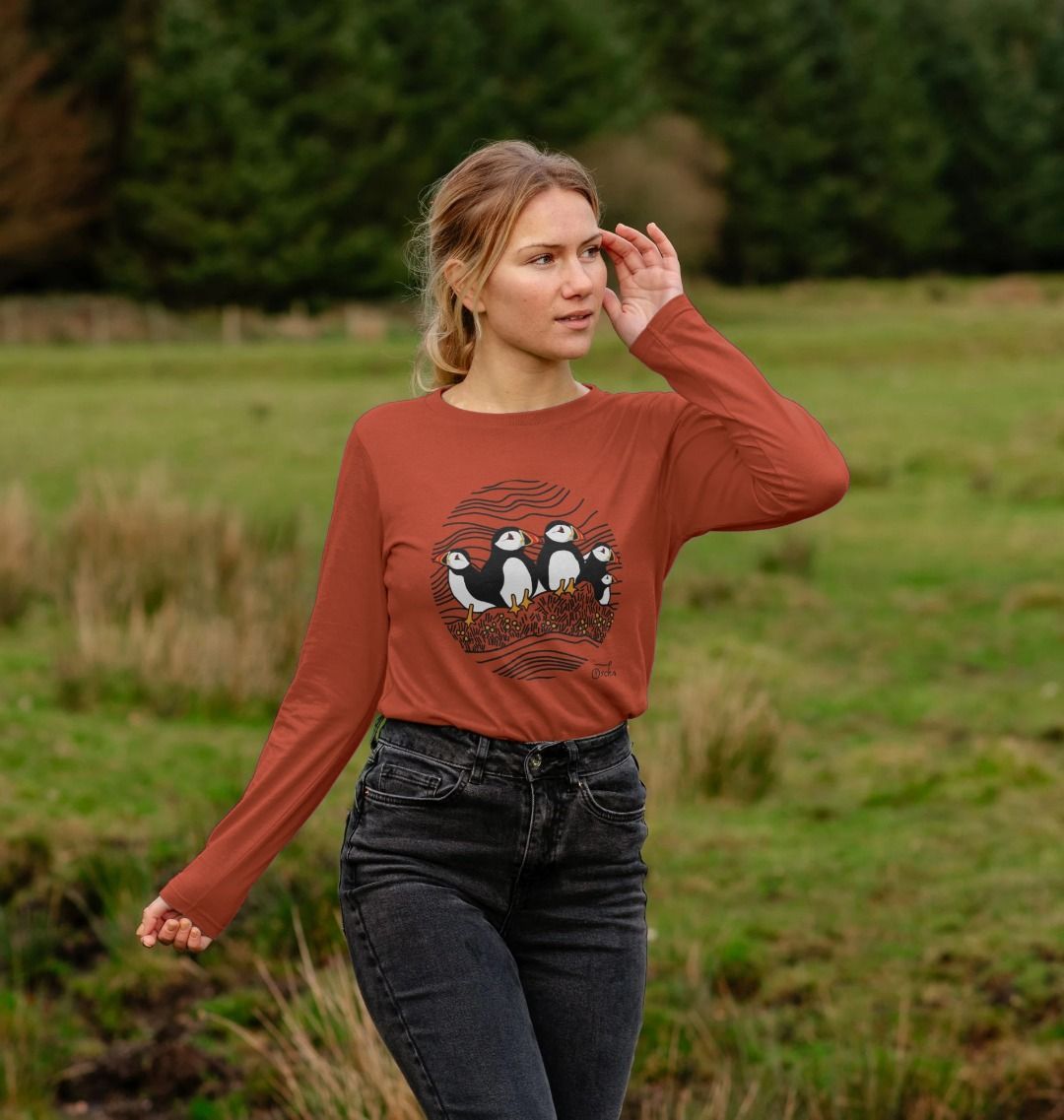 Puffins Circus Women's Long Sleeved T-Shirt