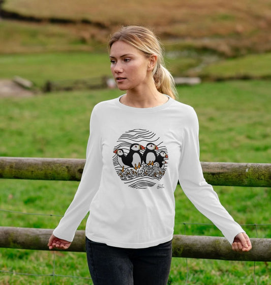 Puffins Circus Women's Long Sleeved T-Shirt