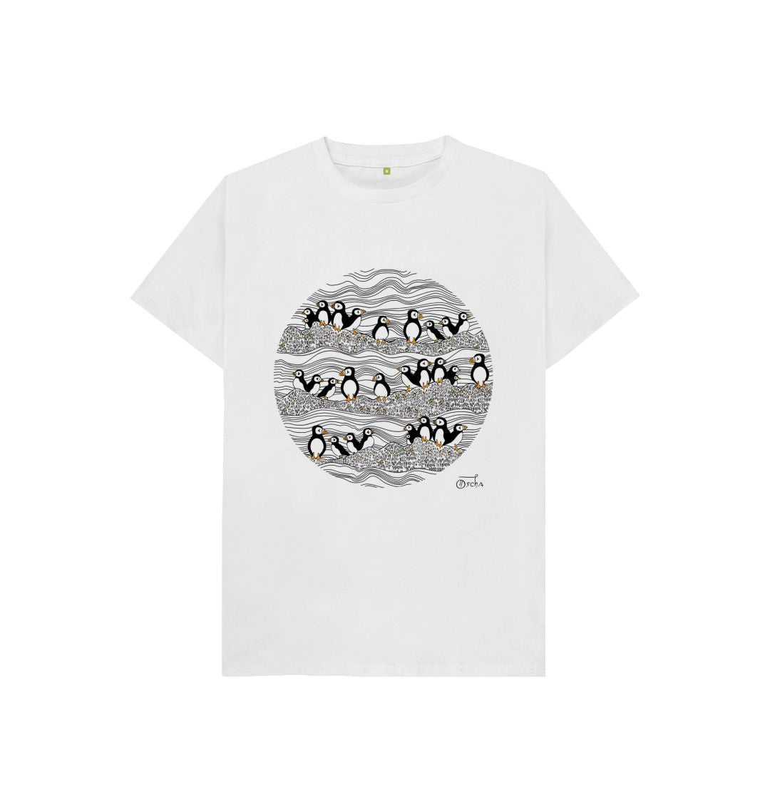 White Puffins Organic Kids T-shirt