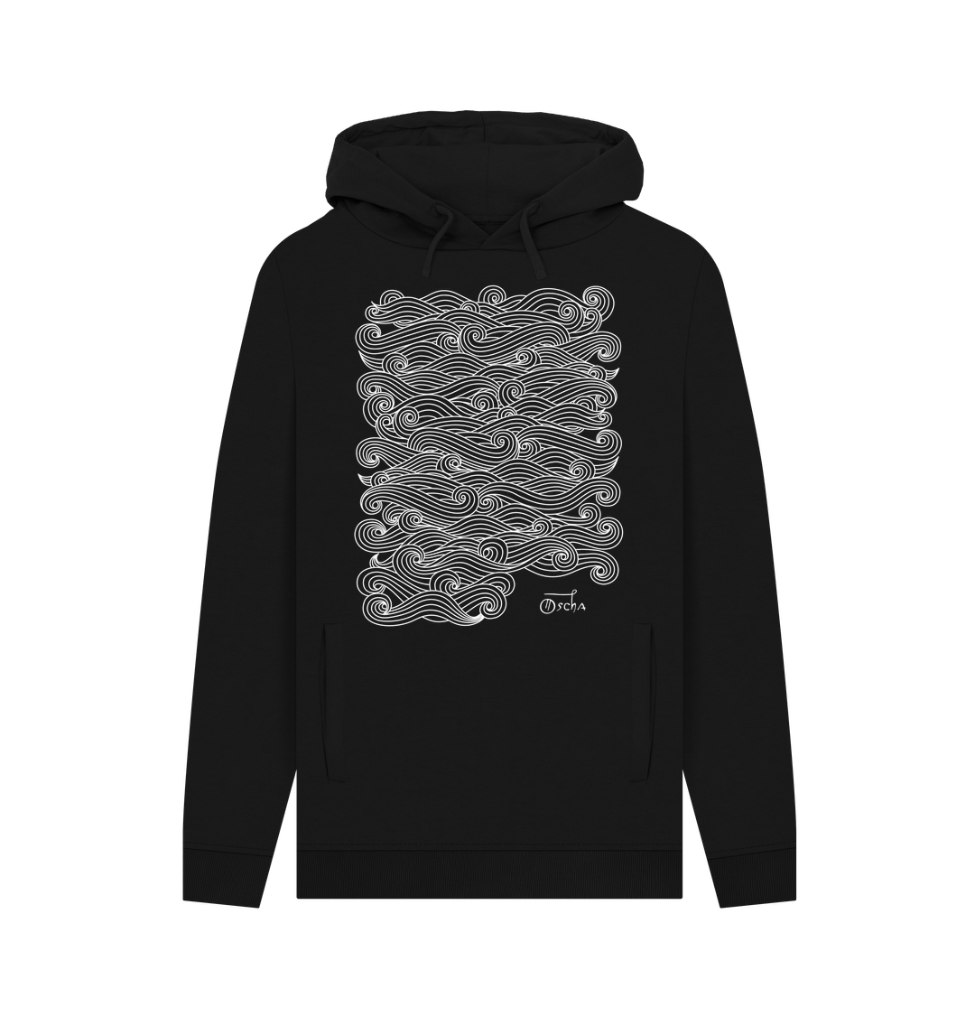 Black Printed Hoody Front