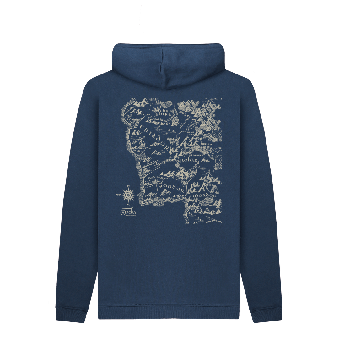 Navy Printed Hoody Back