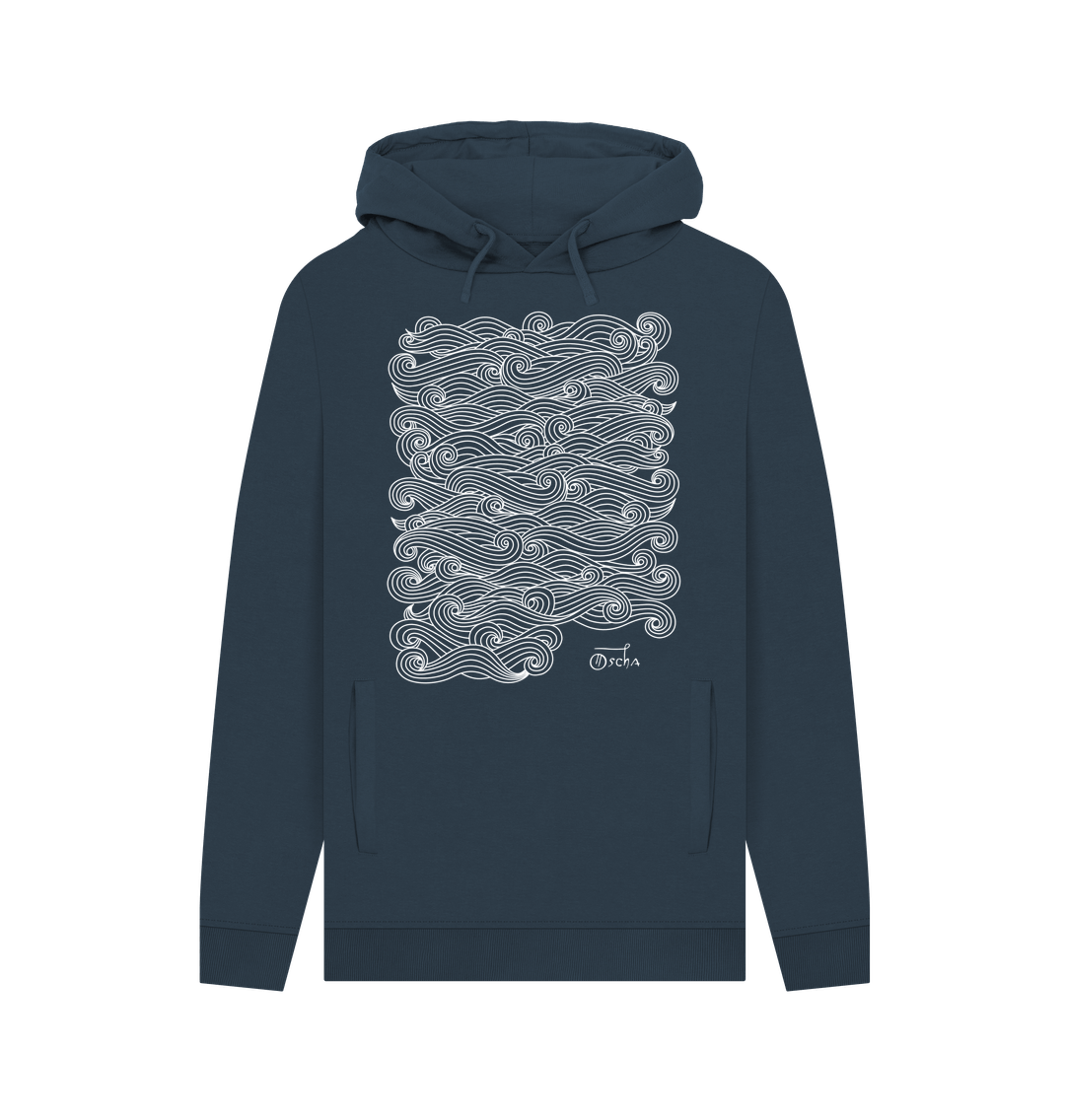 Navy Printed Hoody Front