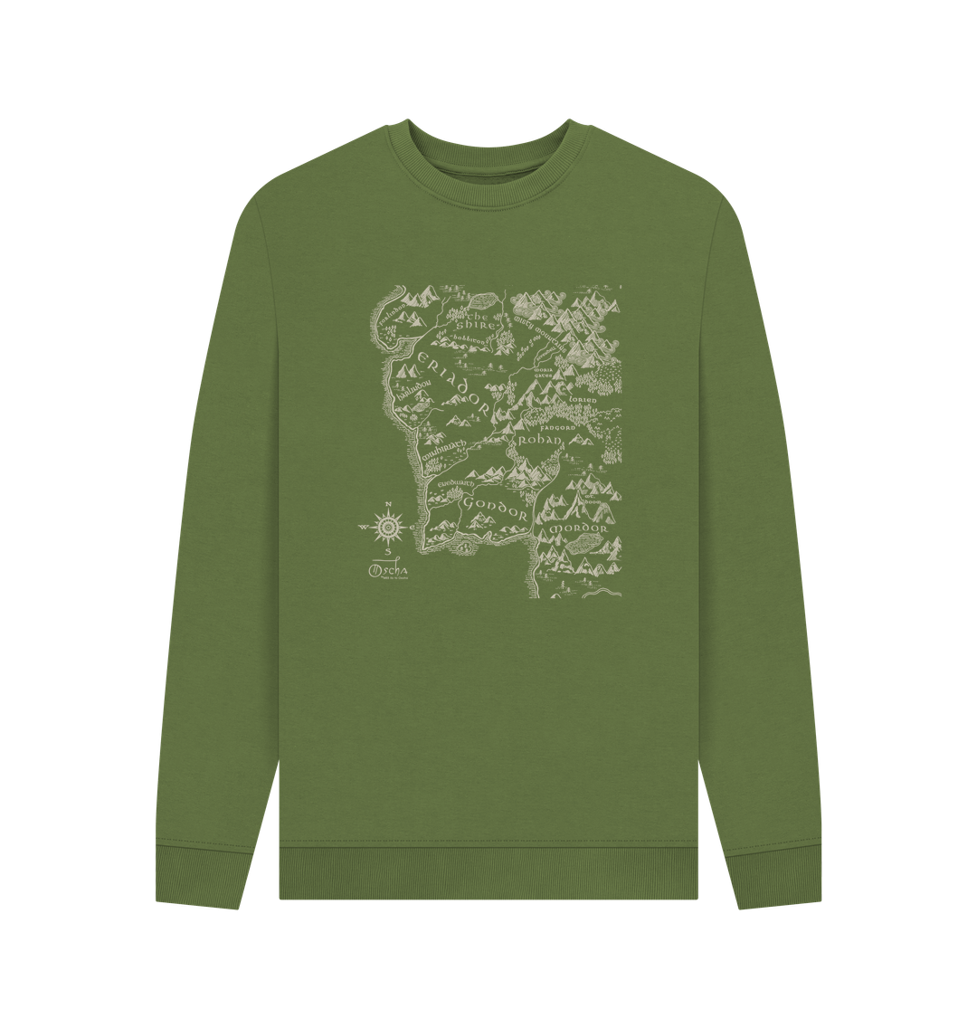 Khaki Printed Sweater Front