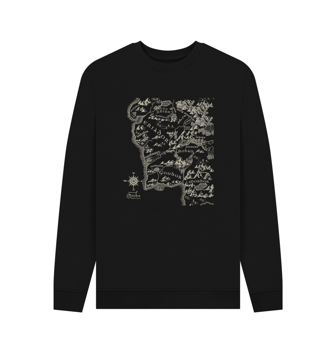 Black Printed Sweater Front