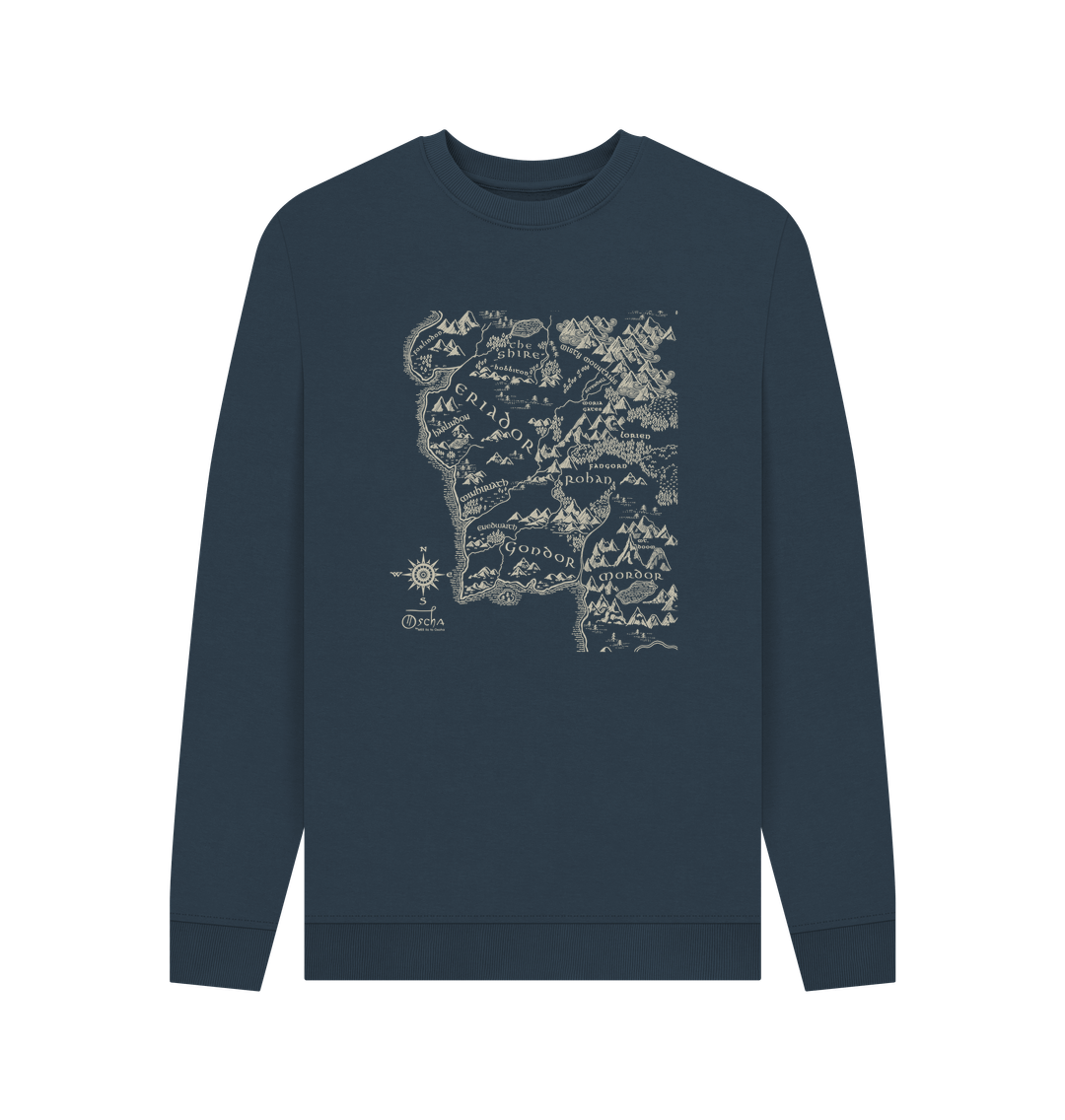Navy Blue Printed Sweater Front