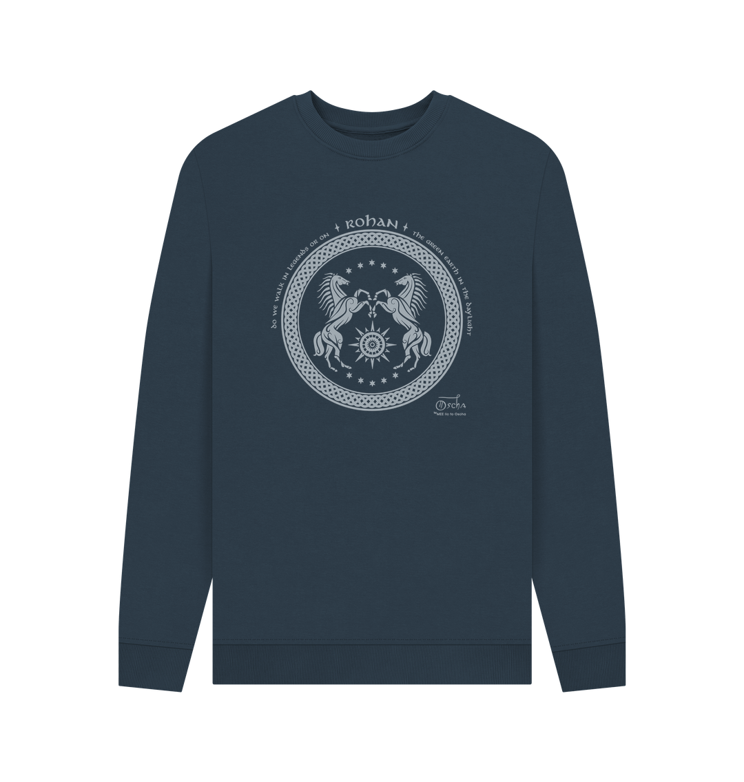 Navy Blue Printed Sweater Front