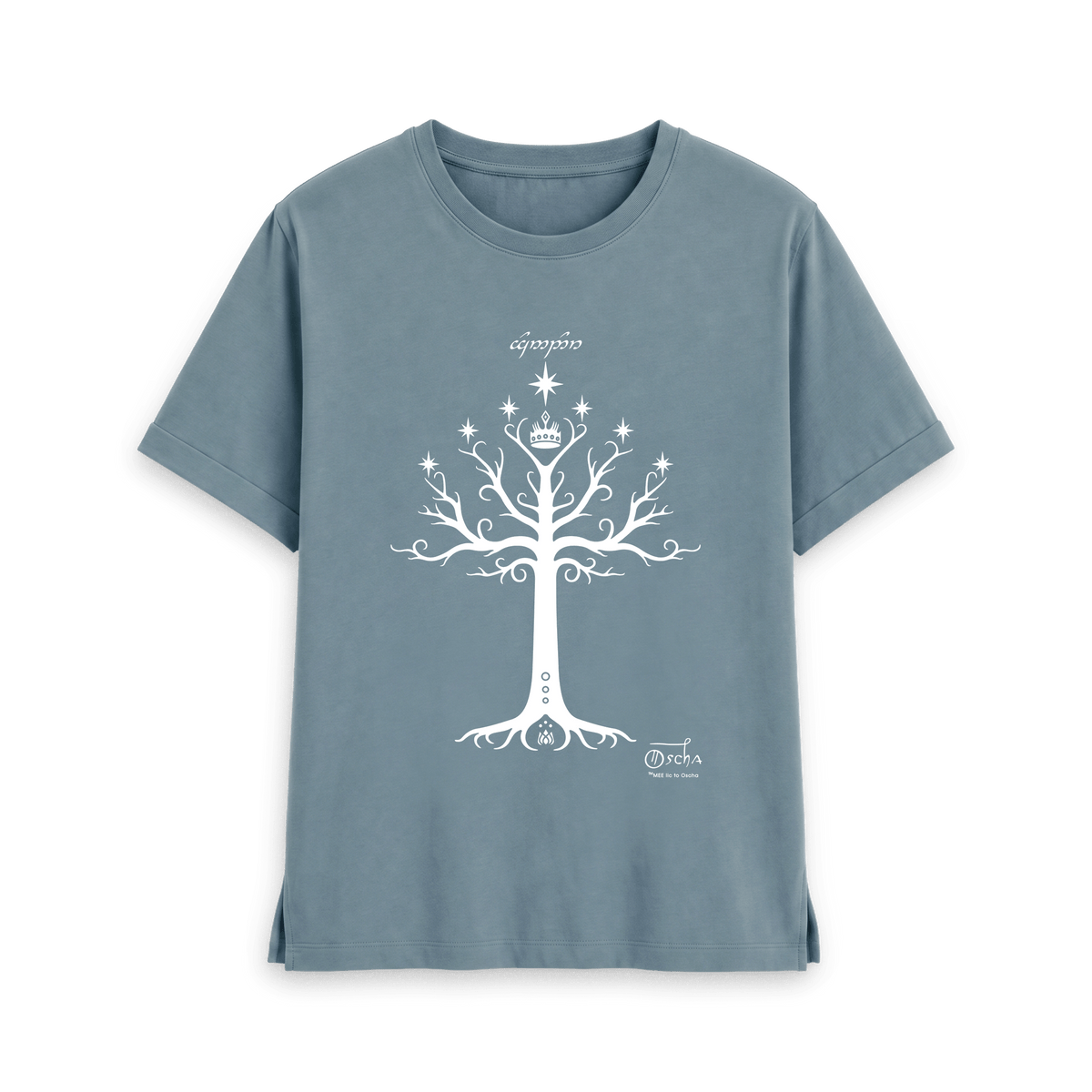Stone Blue Printed T-shirt Front