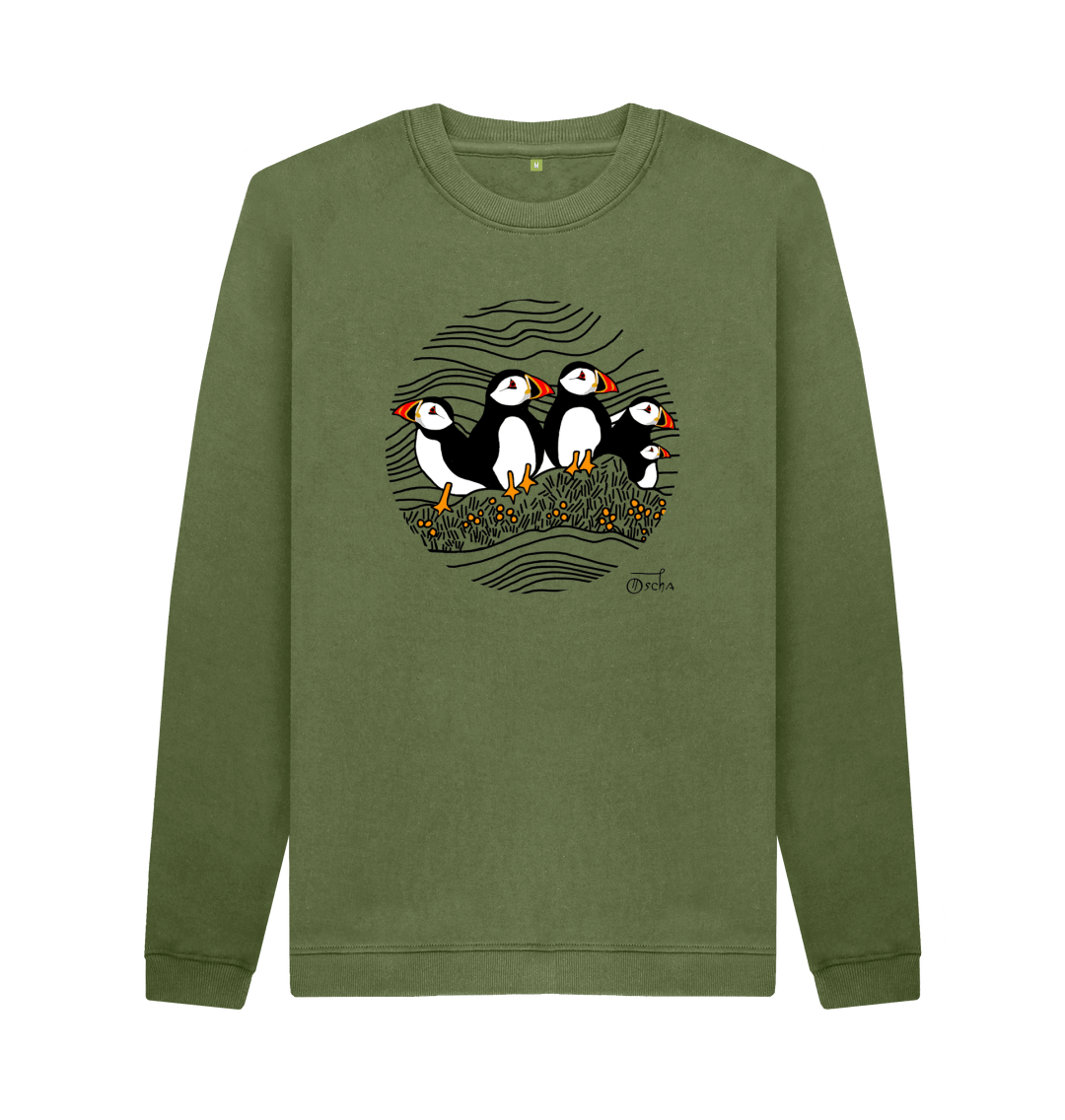 Khaki Printed Sweater Front