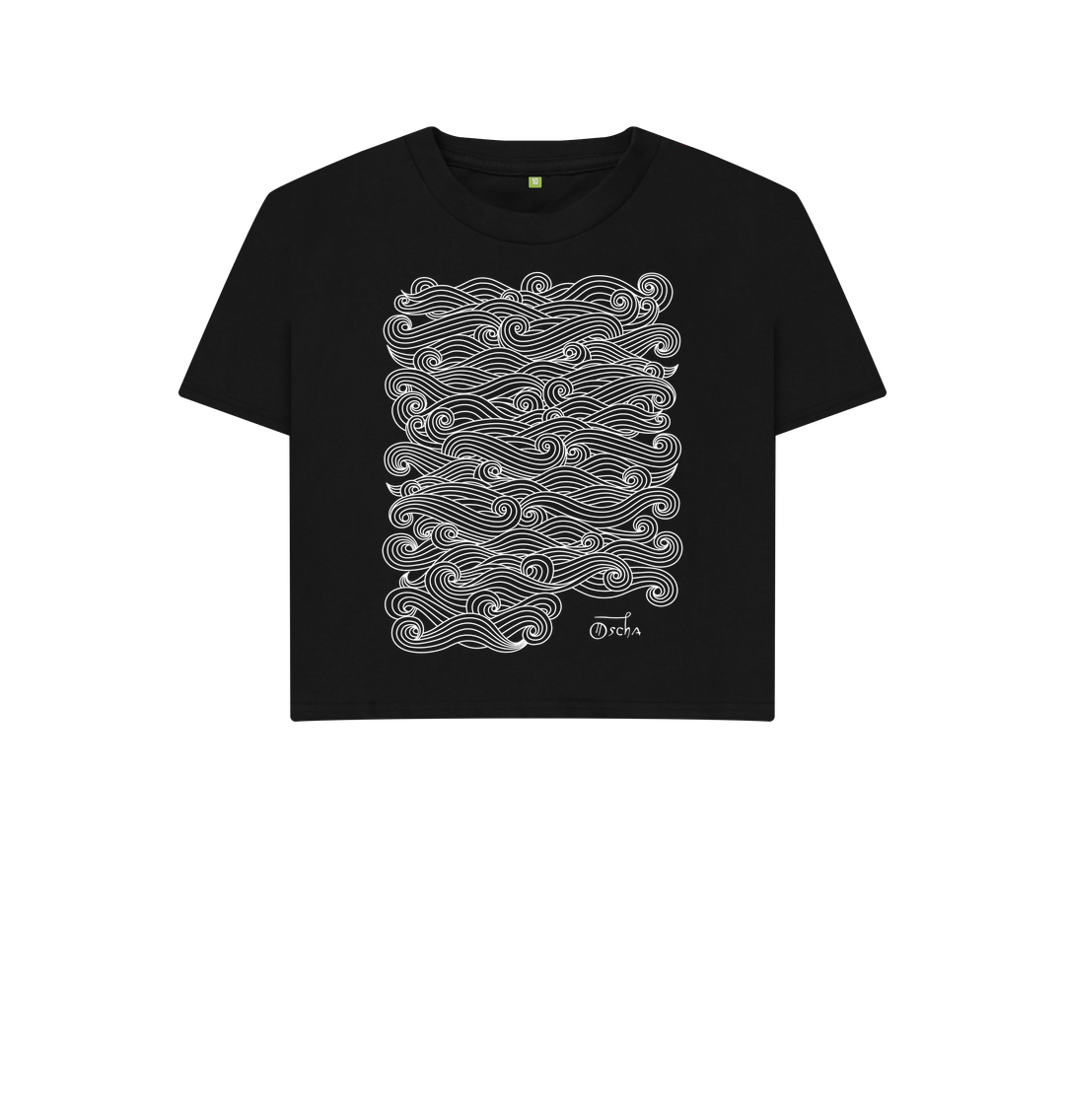 Black Printed T-shirt Front