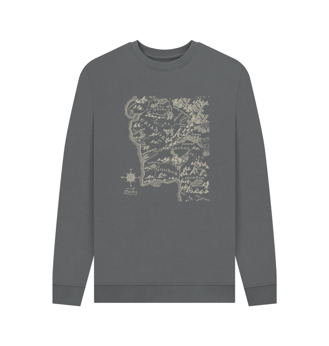 Slate Grey Printed Sweater Front