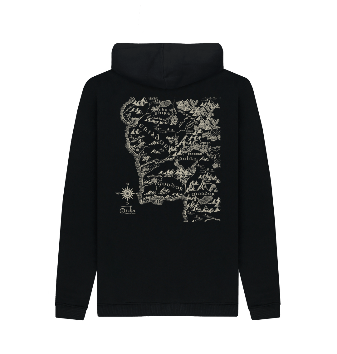 Black Printed Hoody Back