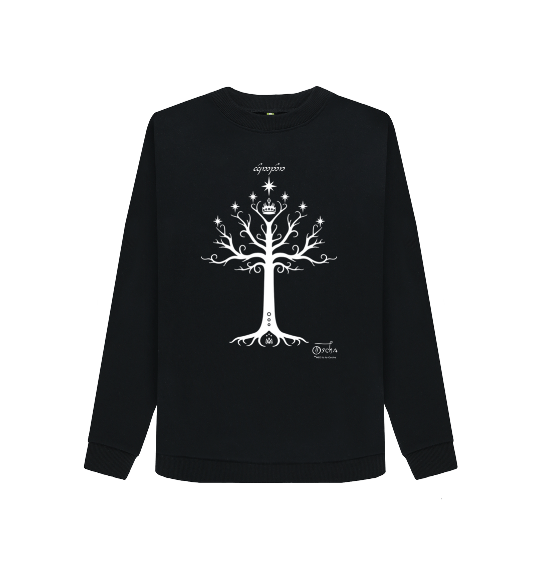 Black Printed Sweater Front