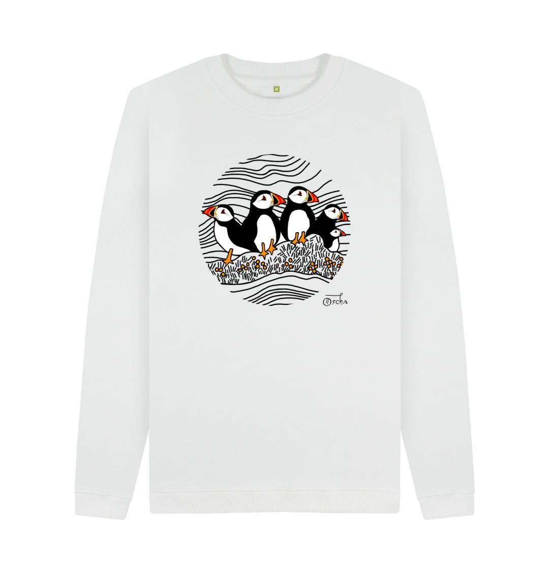 White Puffins Circus Crew Neck Sweater