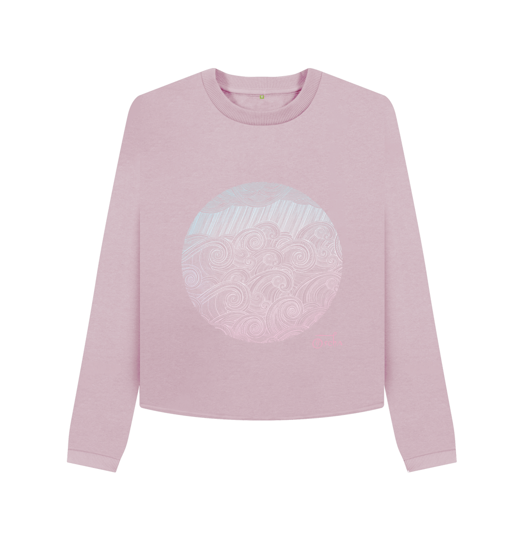 Mauve Printed Boxy Jumpers Front