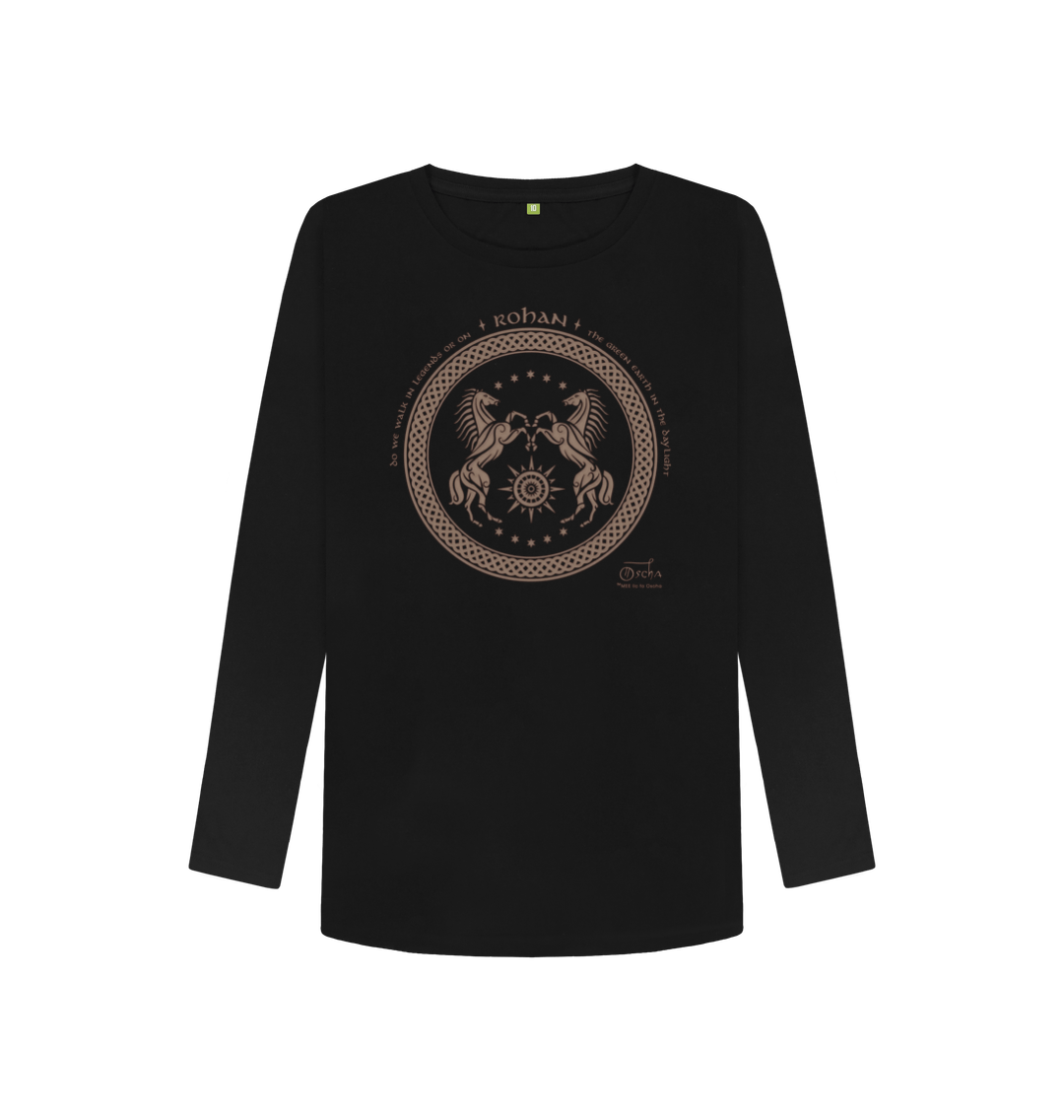 Black Printed Long Sleeve T Shirt Front